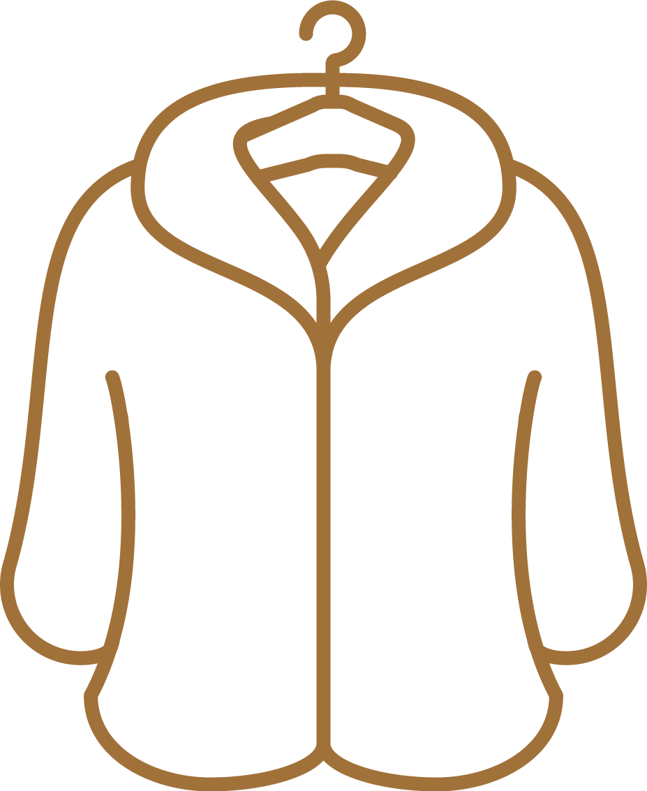 An icon of a jacket on a hanger.